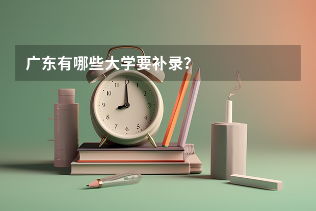 广东有哪些大学要补录？
