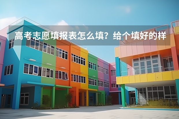 高考志愿填报表怎么填？给个填好的样本