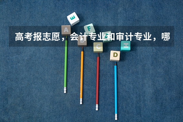 高考报志愿，会计专业和审计专业，哪个更好一点