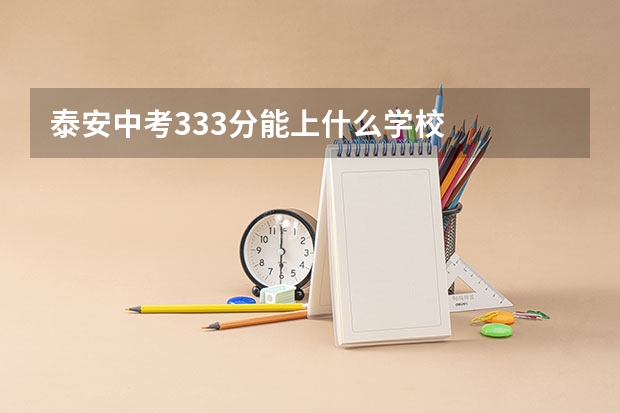 泰安中考333分能上什么学校