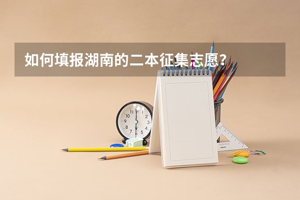 如何填报湖南的二本征集志愿?