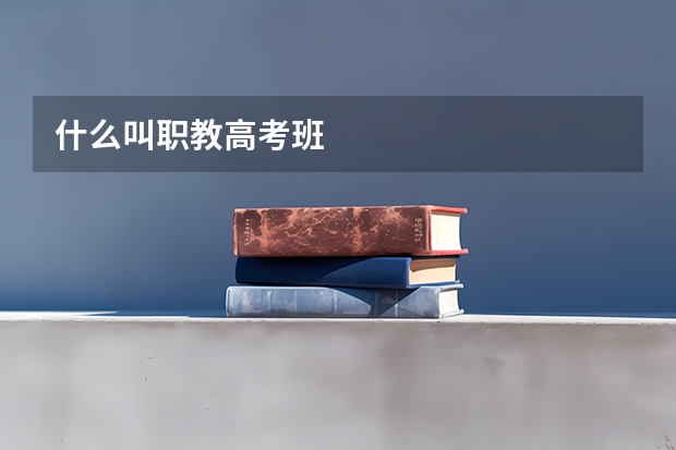 什么叫职教高考班