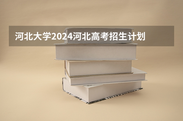 河北大学2024河北高考招生计划 招多少人
