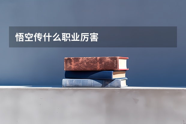 悟空传什么职业厉害