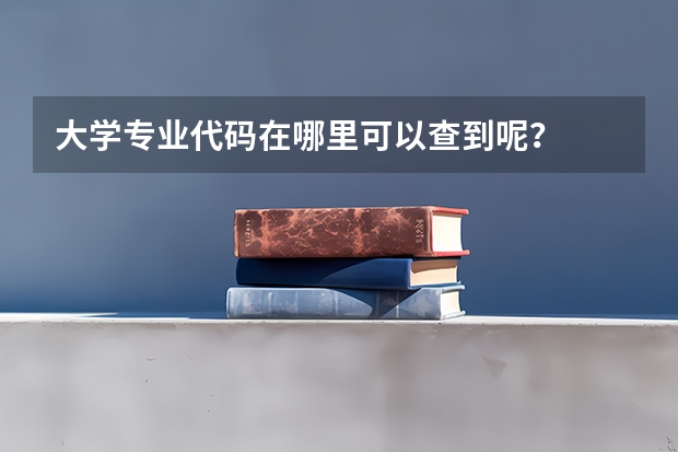 大学专业代码在哪里可以查到呢？
