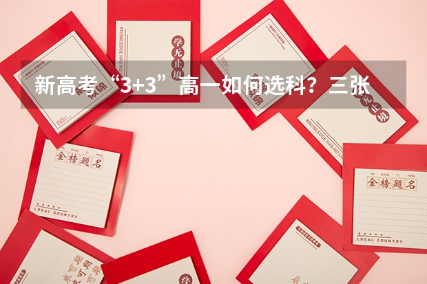 新高考“3+3”高一如何选科?三张图教会你!