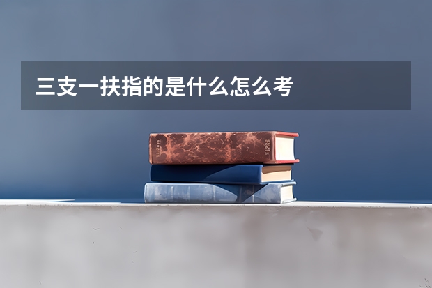 三支一扶指的是什么怎么考