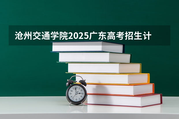 沧州交通学院2025广东高考招生计划 招多少人