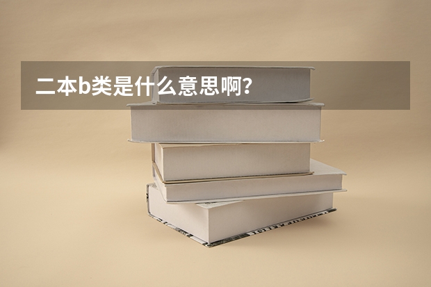 二本b类是什么意思啊？