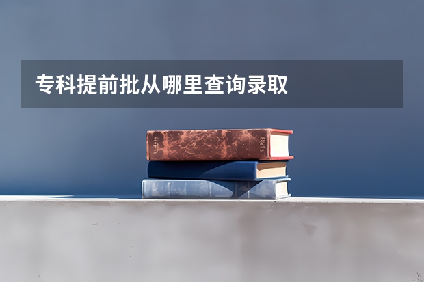 专科提前批从哪里查询录取