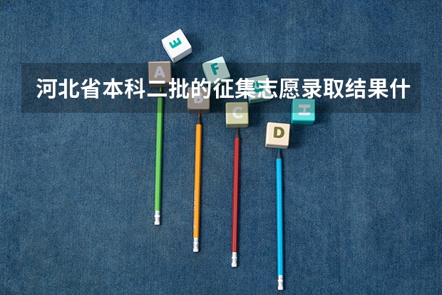 河北省本科二批的征集志愿录取结果什么时候能查到