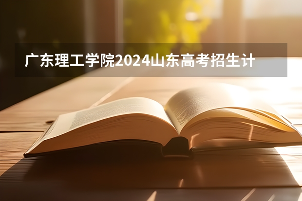 广东理工学院2024山东高考招生计划 招多少人