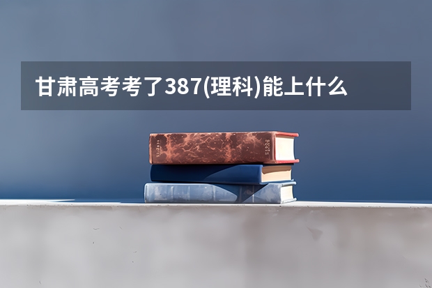 甘肃高考考了387(理科)能上什么大学