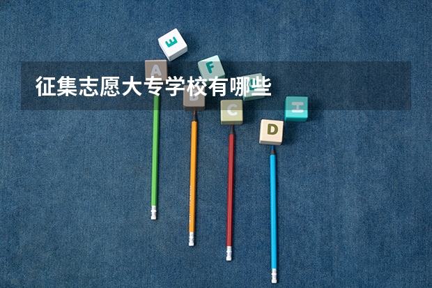 征集志愿大专学校有哪些